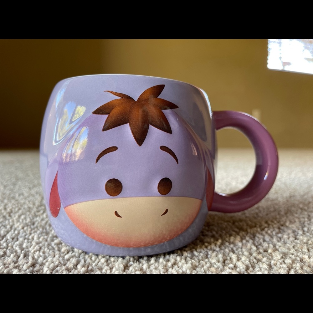 Disney Store 2016 Eeyore - Winnie The Pooh - Purple 3D Ceramic Coffee Mug Cup